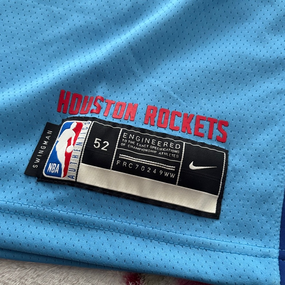 Nike Blue H-Town Russell Westbrook Jersey with Red Accents - Picture 3 of 5
